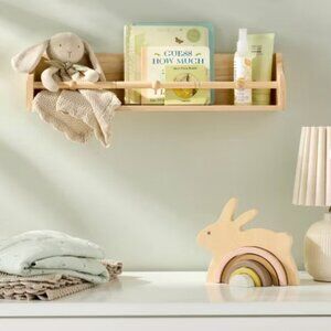Hearth & Hand with Magnolia Rubberwood Nursery Single-Rail‎ Wall Shelf NWT